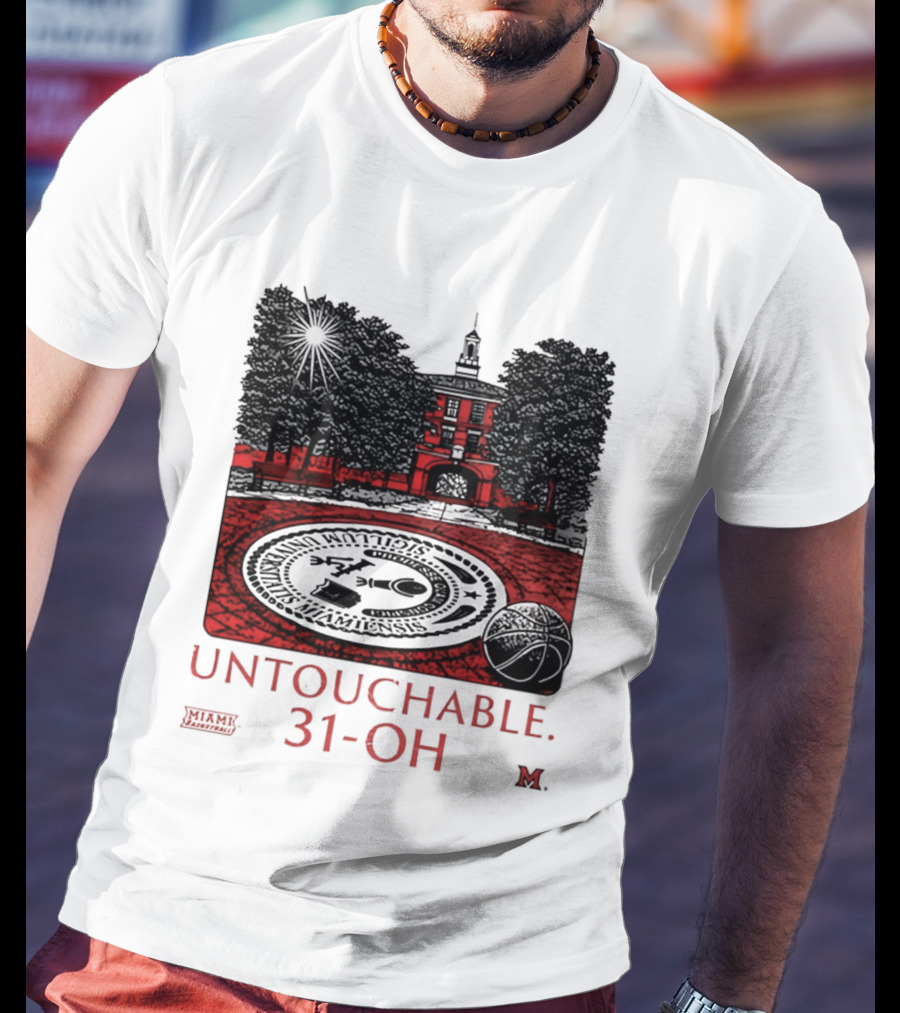 Miami RedHawks Untouchable 31 OH Historic Seal And Building T-Shirt
