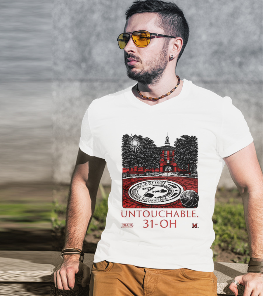 Miami RedHawks Untouchable 31 OH Historic Seal And Building T-Shirt