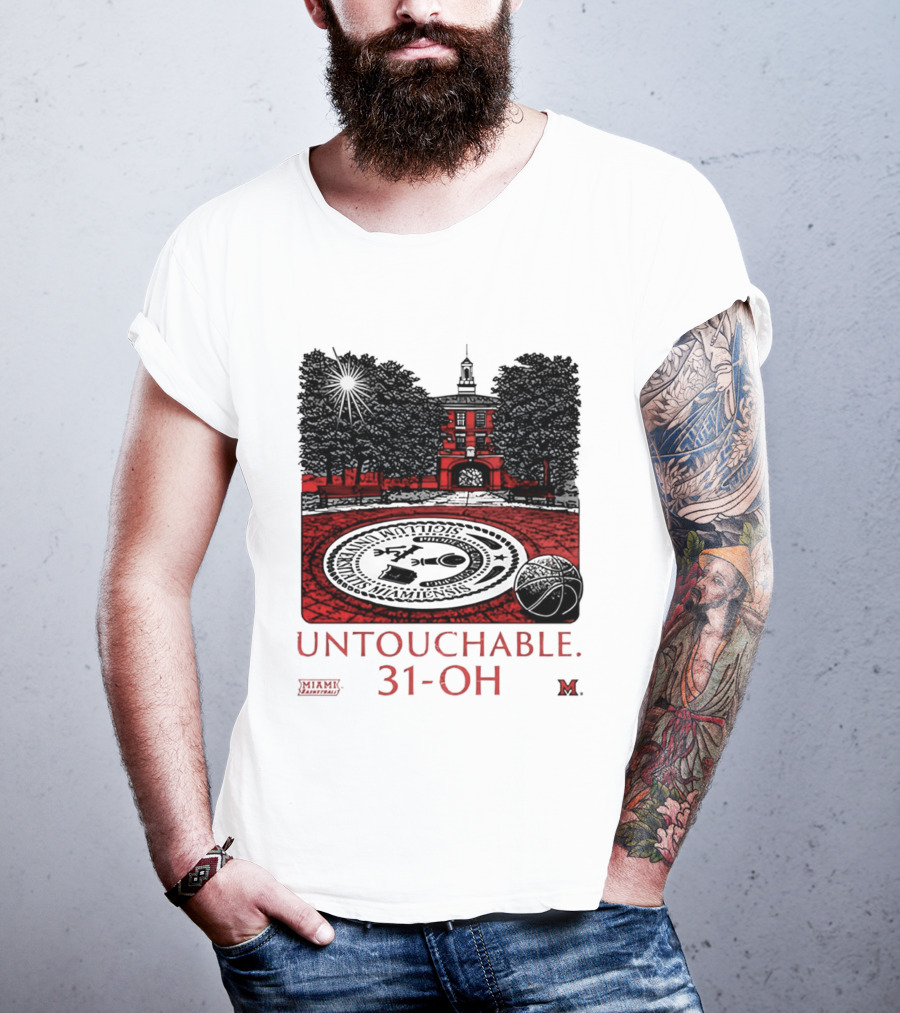 Miami RedHawks Untouchable 31 OH Historic Seal And Building T-Shirt