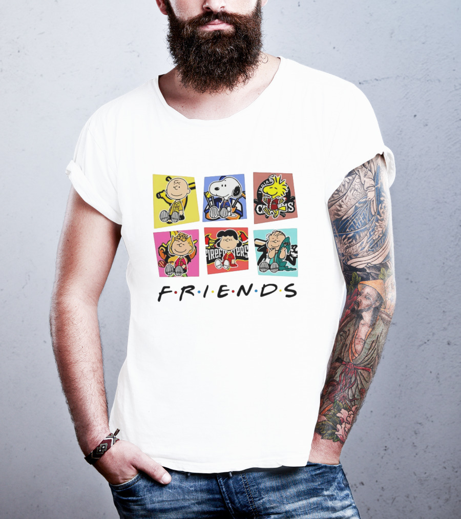 FRIENDS Peanuts Characters Indianapolis Colts, Firefighters, And Snoopy T-Shirt