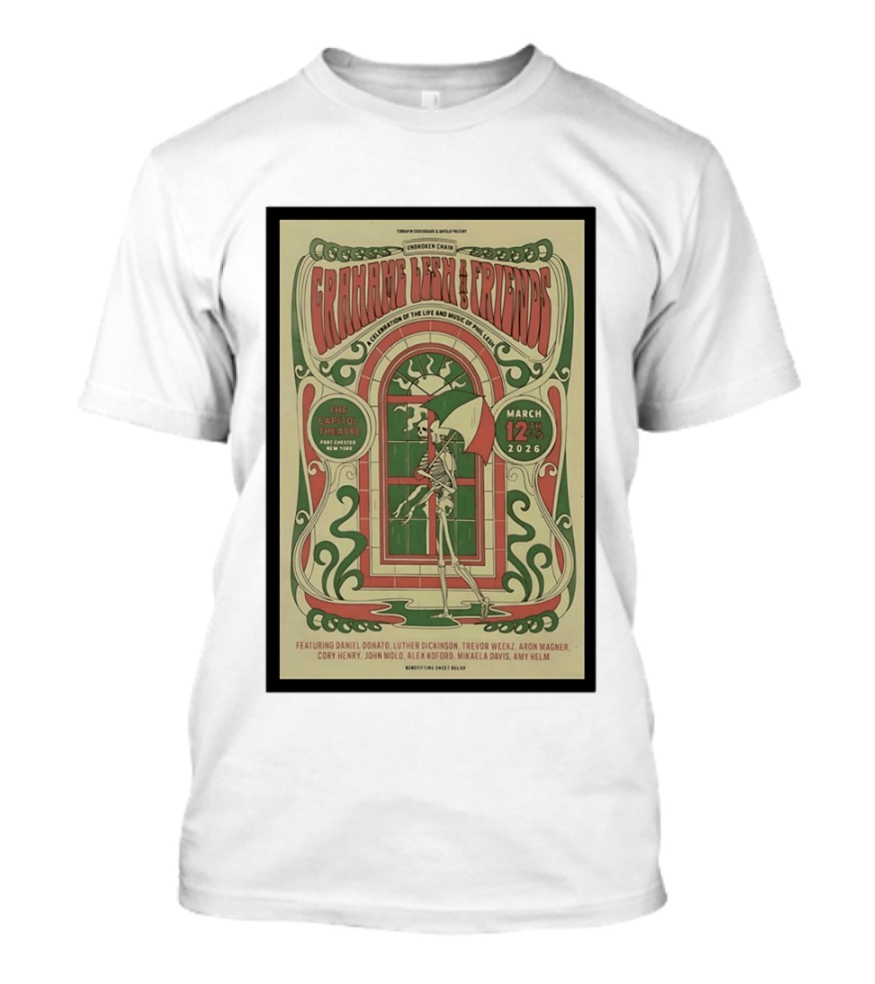 Grahame Lesh And Friends The Capitol Theatre Port Chester March 12th 2026 Featuring Daniel Donato Luther Dickinson T-Shirt
