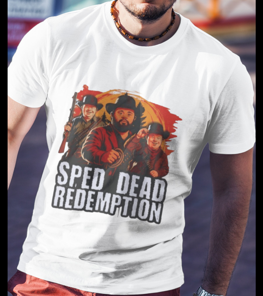 Sped Dead Redemption Parody Western Movie Cowboys T-Shirt