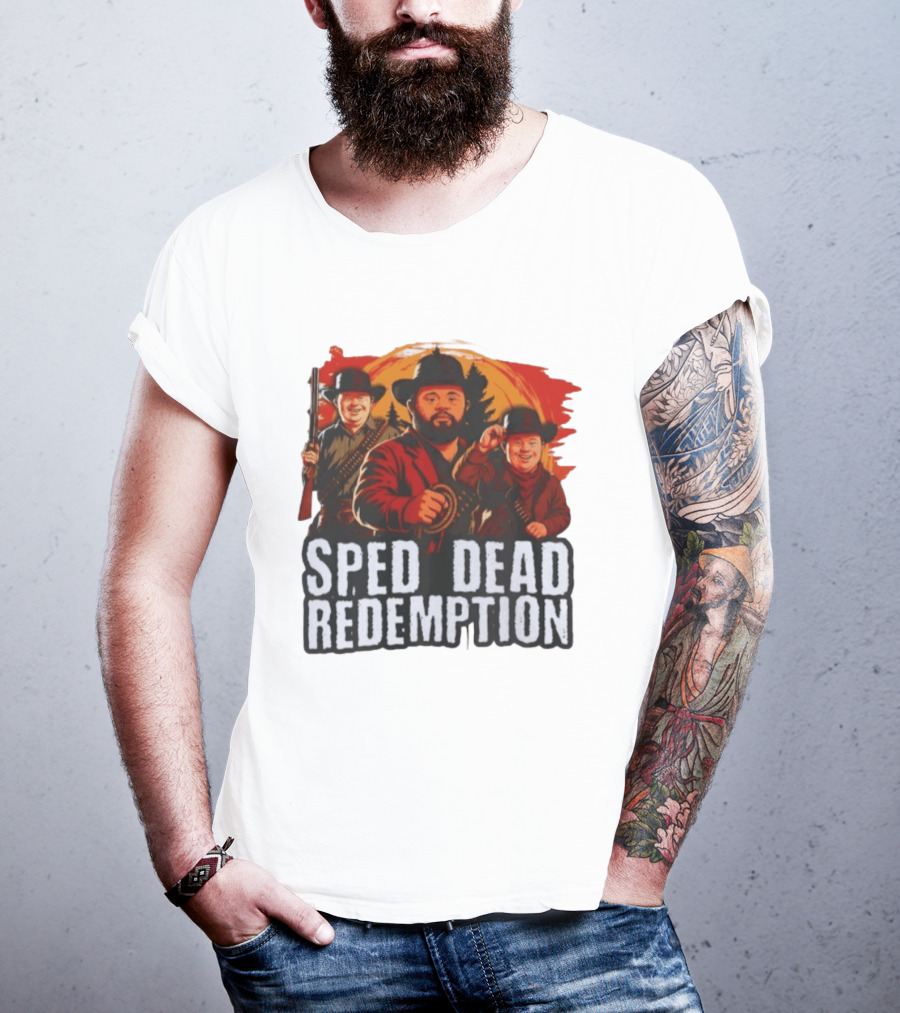 Sped Dead Redemption Parody Western Movie Cowboys T-Shirt
