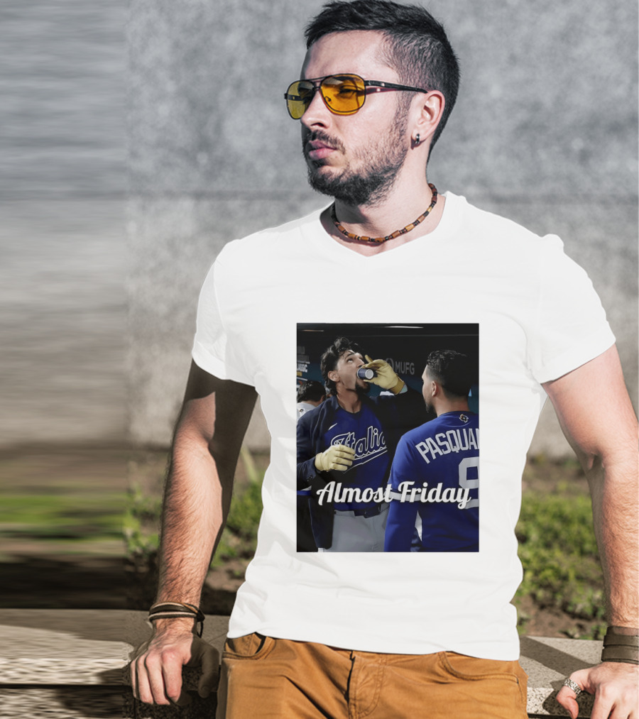 Italy World Baseball Classic Espresso Shot Almost Friday Pasquale T-Shirt