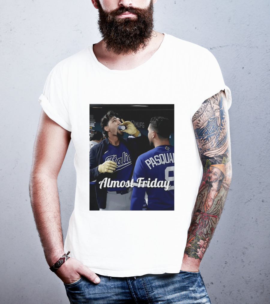 Italy World Baseball Classic Espresso Shot Almost Friday Pasquale T-Shirt