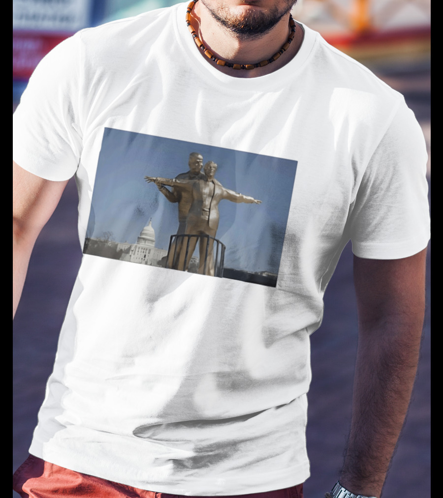 Donald Trump Jeffrey Epstein Titanic Pose White House Sculpture T-Shirt