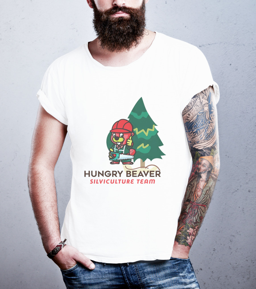 Hungry Beaver Silviculture Team Chainsaw And Tree T-Shirt
