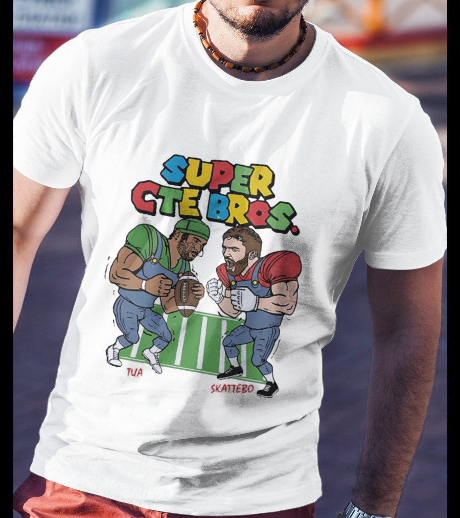 Super Cte Bros Tua Skattebo Cartoon Football Showdown T-Shirt