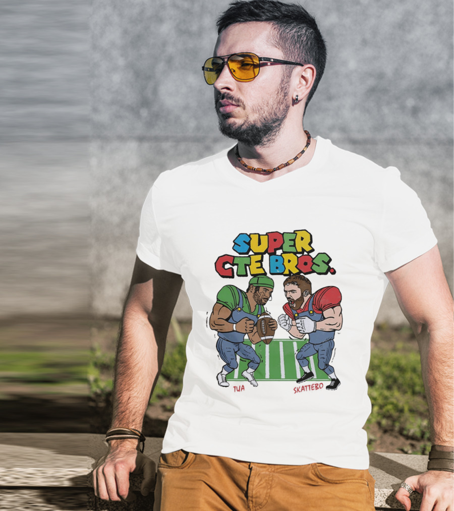 Super Cte Bros Tua Skattebo Cartoon Football Showdown T-Shirt