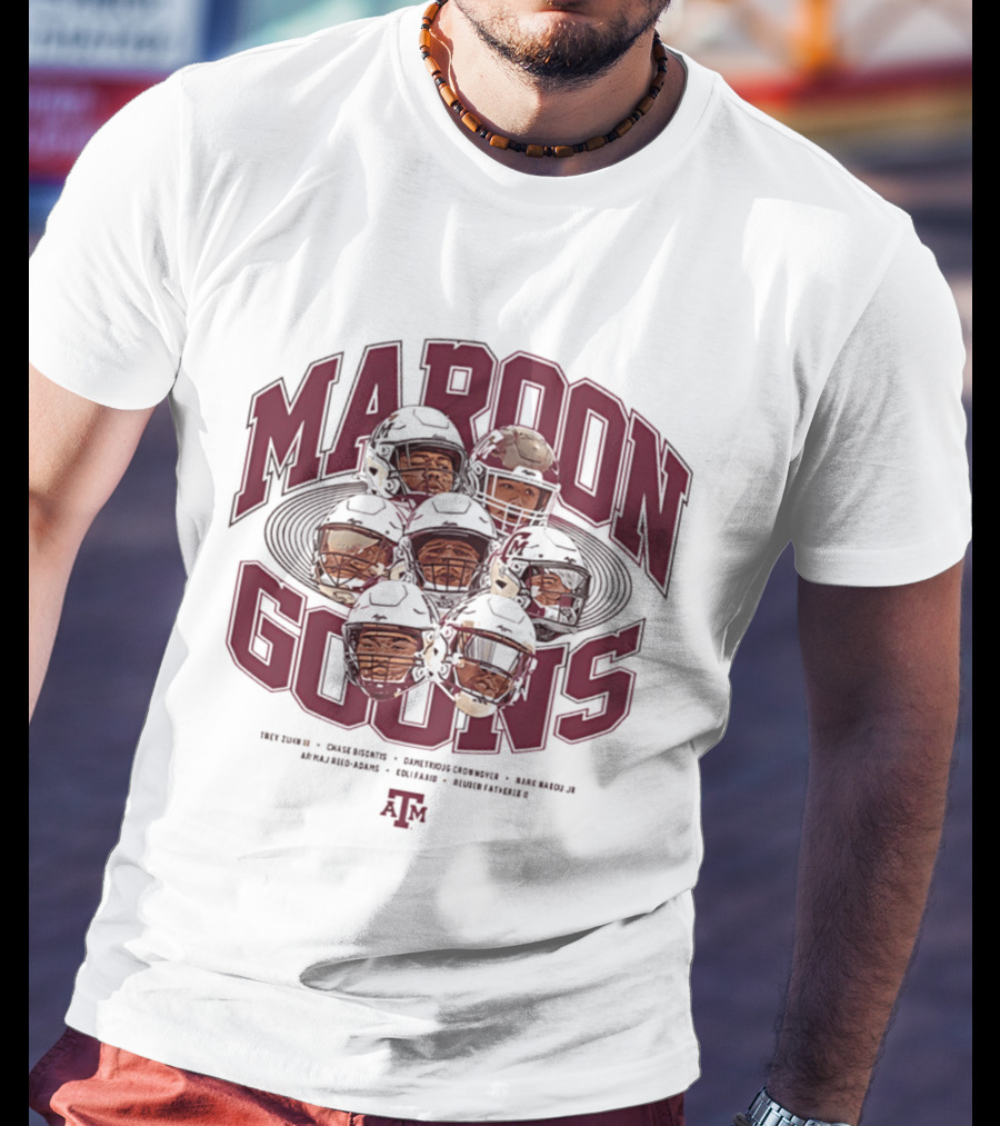 Texas A&M Maroon Goons Football NCAA Team Caricature T-Shirt