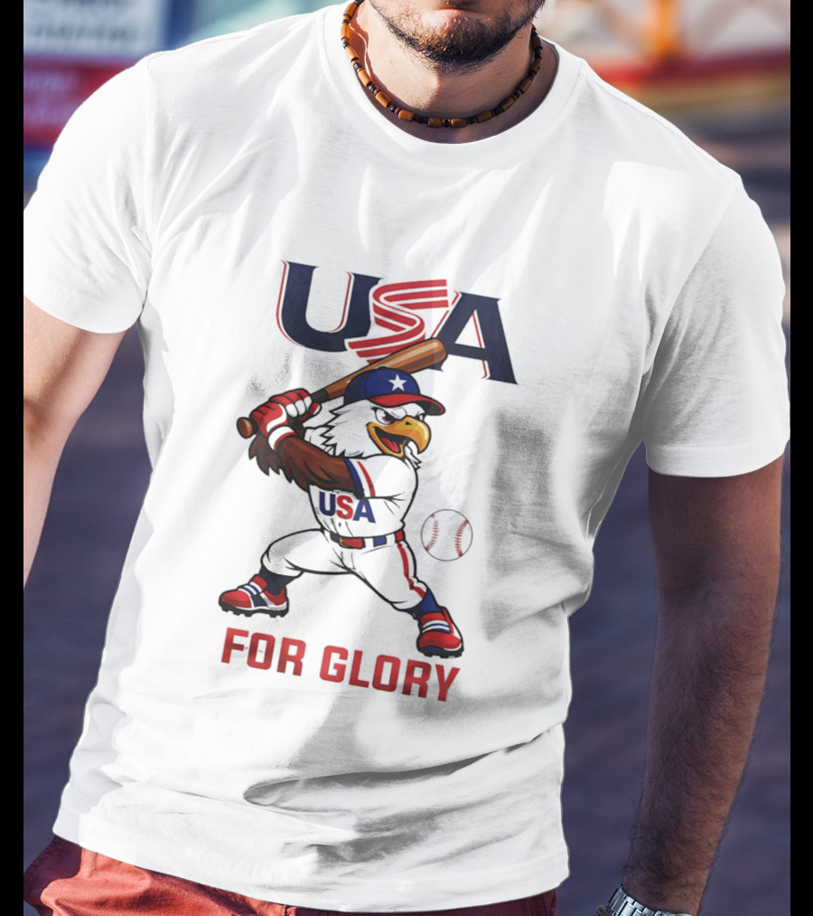 USA Baseball Eagle For Glory World US Baseball T-Shirt