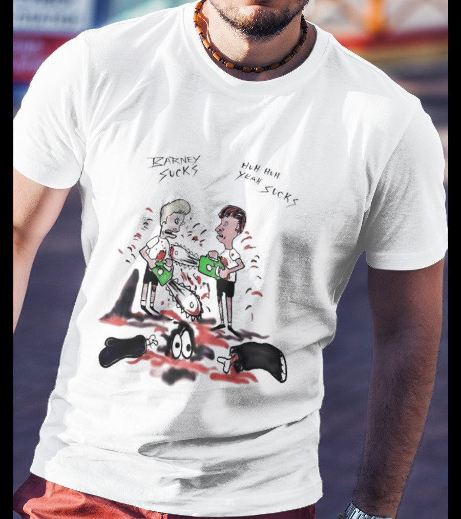 Barney Sucks Yeah Sucks Beavis And Butt Head MTV Cartoon T-Shirt