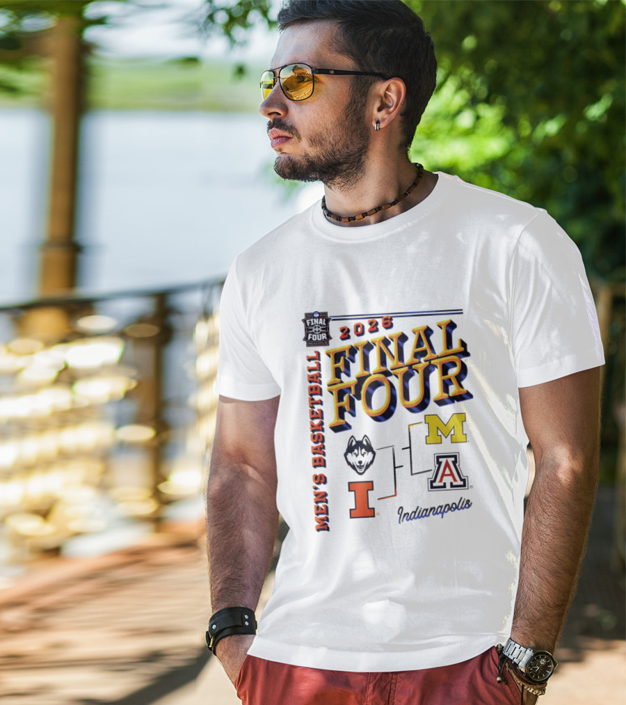 2026 Final Four Indianapolis Men's Basketball Illinois Huskies Michigan Arizona T-Shirt