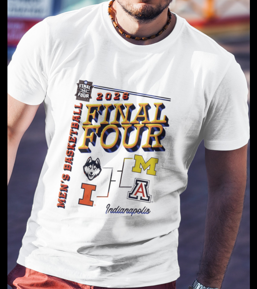 2026 Final Four Indianapolis Men's Basketball Illinois Huskies Michigan Arizona T-Shirt