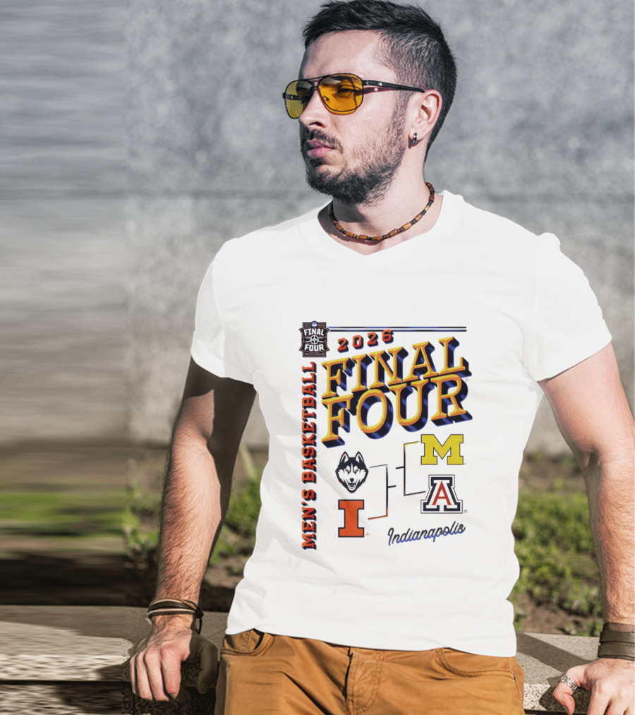 2026 Final Four Indianapolis Men's Basketball Illinois Huskies Michigan Arizona T-Shirt