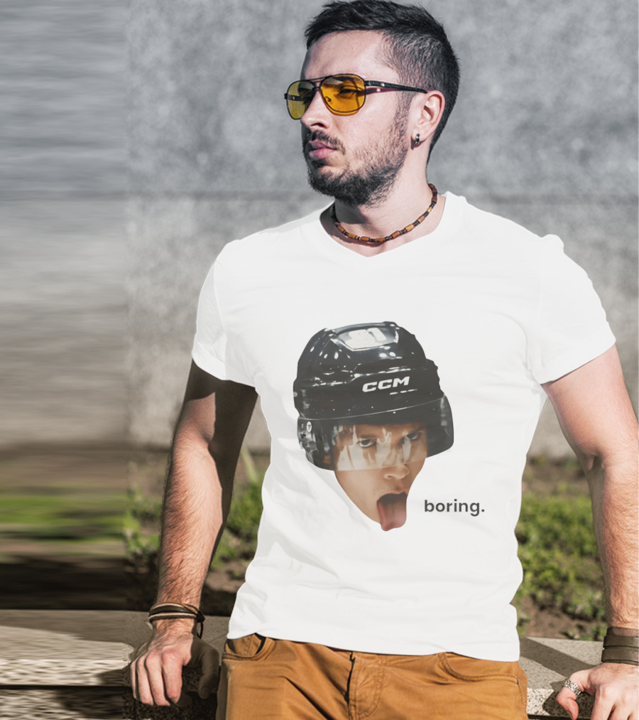 Ilya Rozanov Connor Storrie CCM Heated Rivalry 2026 Boring Helmet Tongue Out T-Shirt