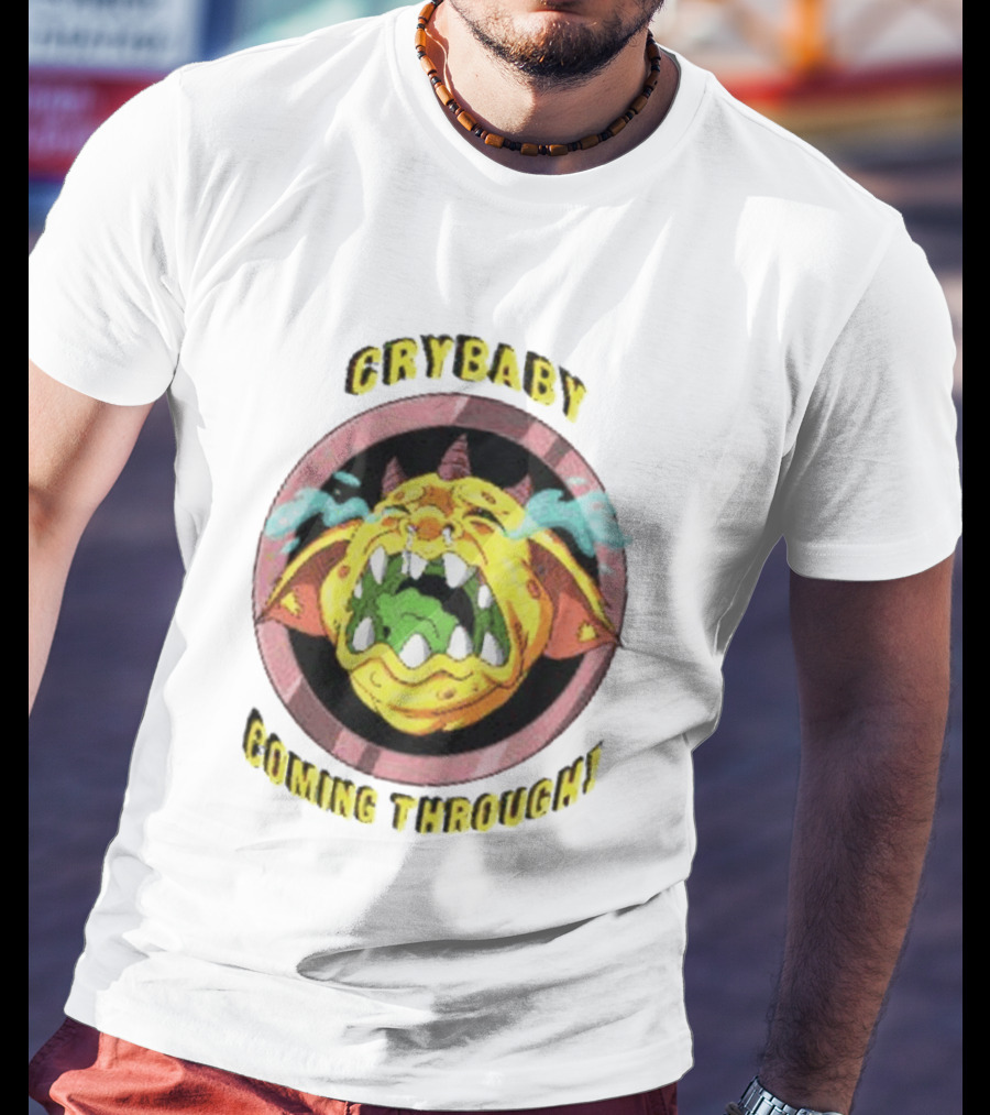 Crybaby Coming Through Monster Illustration With Tears And Horns T-Shirt
