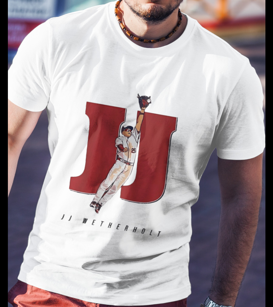 JJ Wetherholt St Louis Cardinals Mad Hops Baseball Player Jumping Action T-Shirt