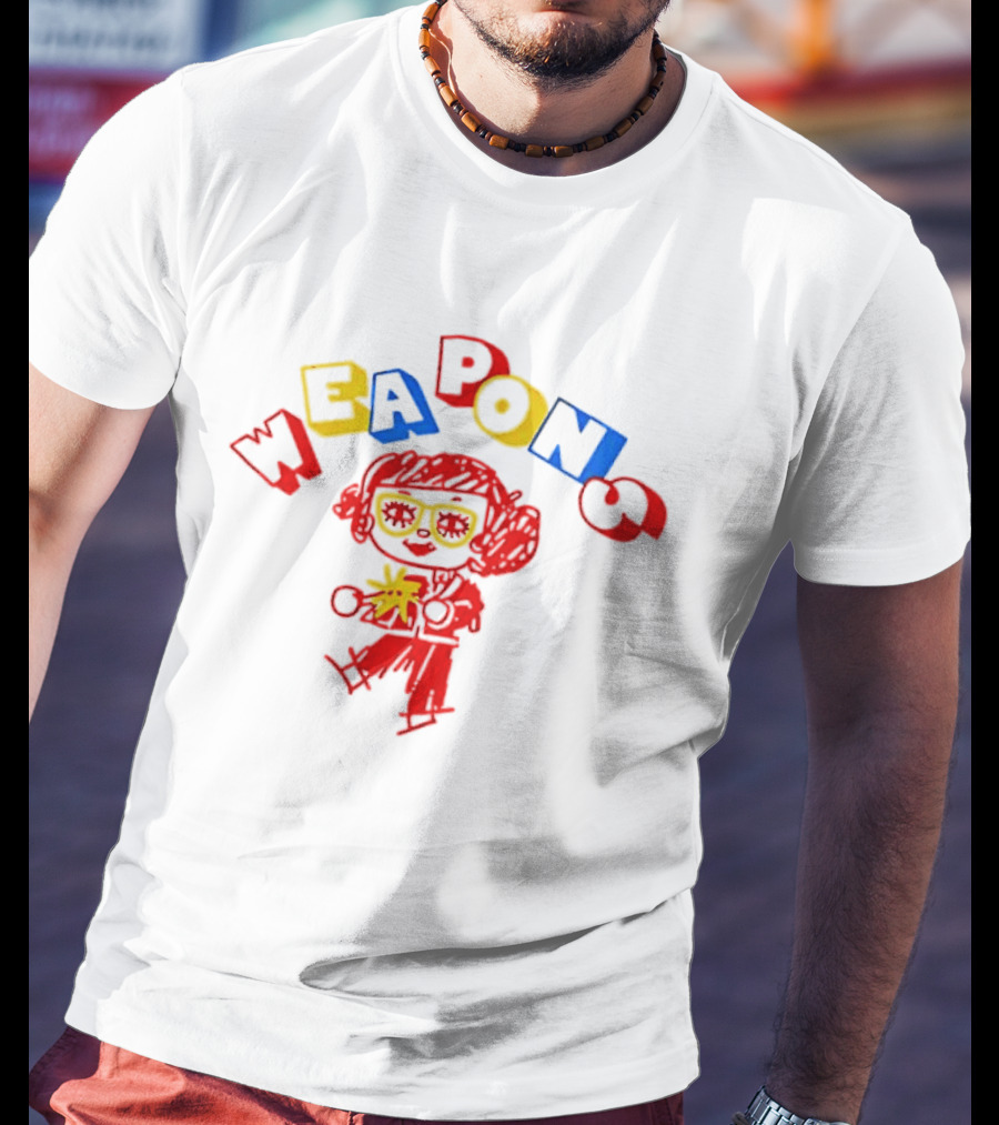 Gladys Weapons Colorful Doodle Art With Glasses And Yellow T-Shirt
