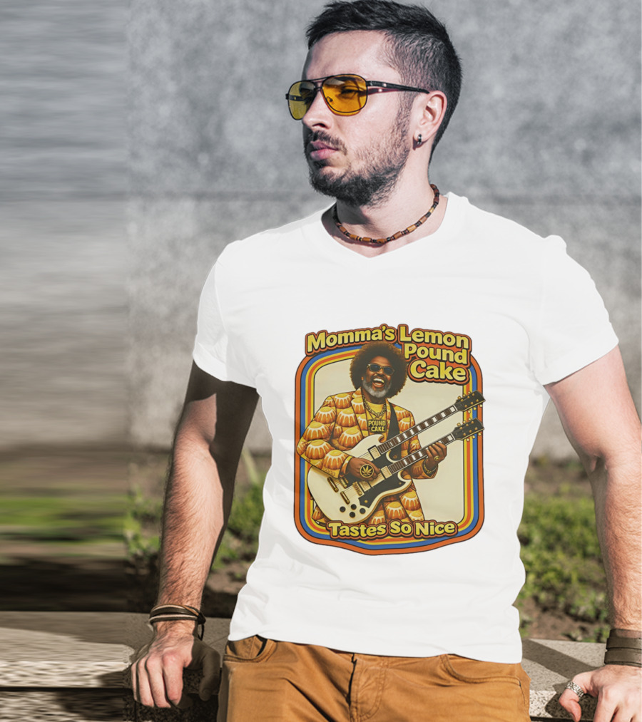 Momma's Lemon Pound Cake Tastes So Nice Double Guitar Retro Vibe T-Shirt