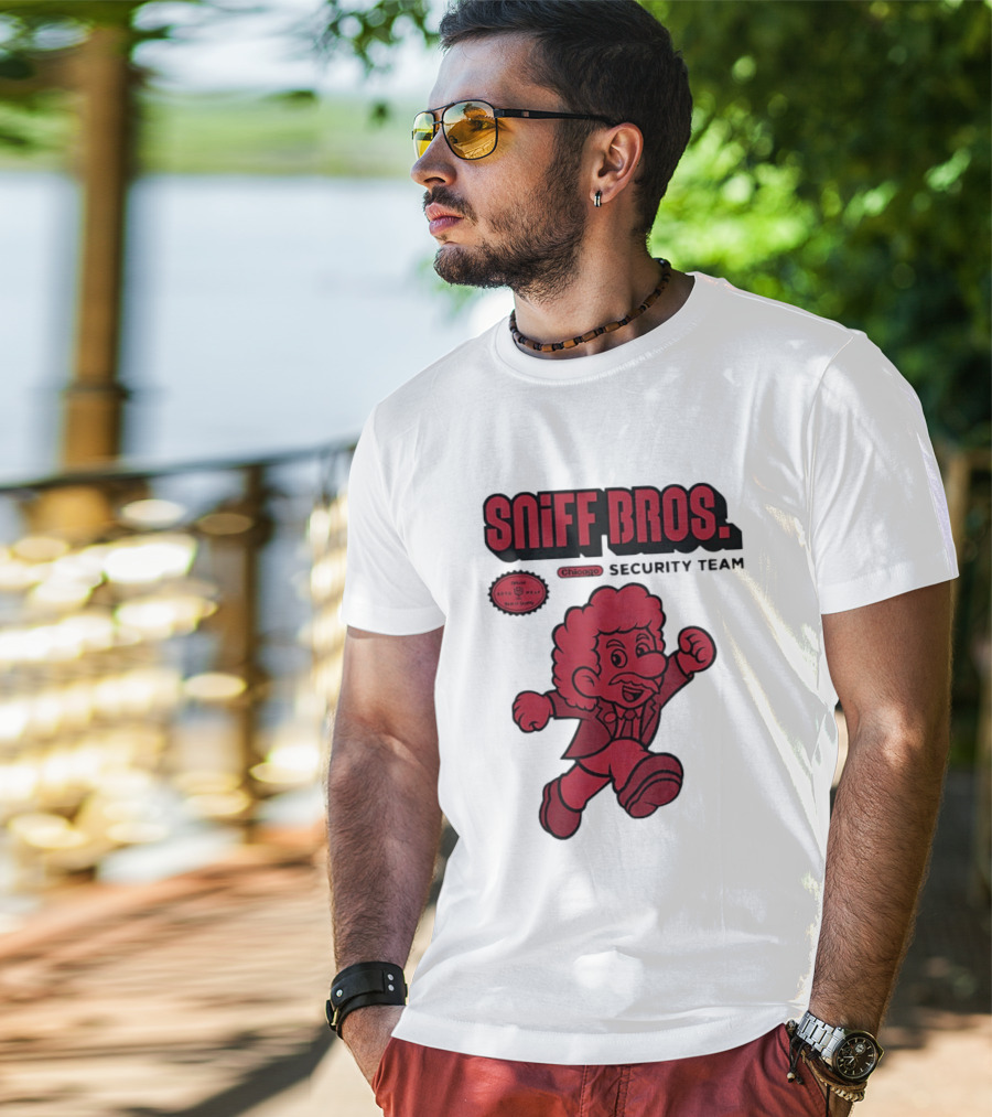 Sniff Bros Chicago Security Team Retro Style Character Official Quality Seal T-Shirt