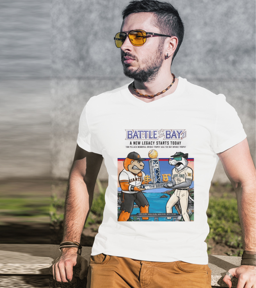 Battle Of The Bay Oakland Ballers Giants New Legacy Series The Bridge T-Shirt