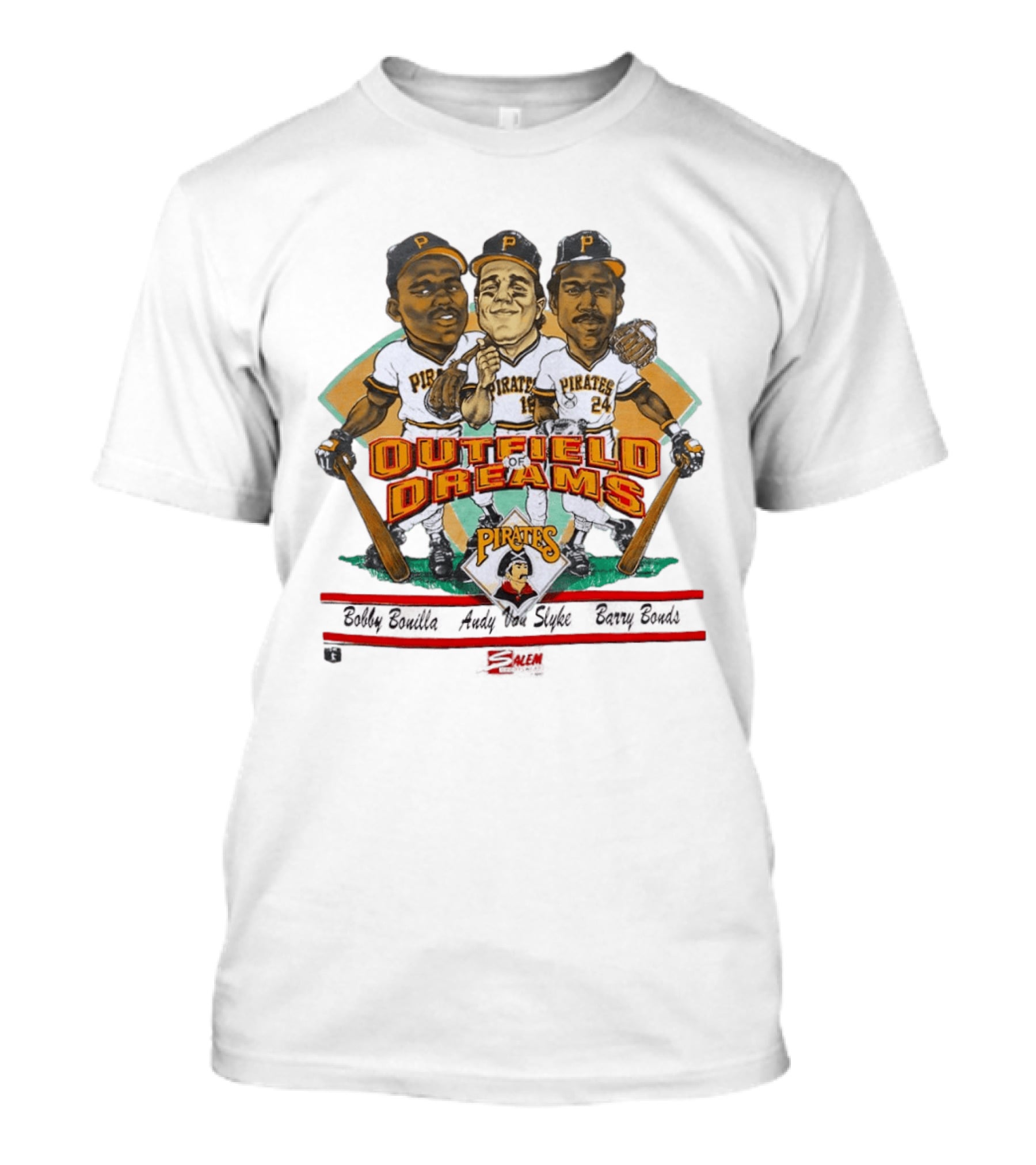 Pittsburgh Pirates Outfield Of Dreams Bobby Bonilla Andy Van Slyke Barry Bonds Pirates T-Shirt
