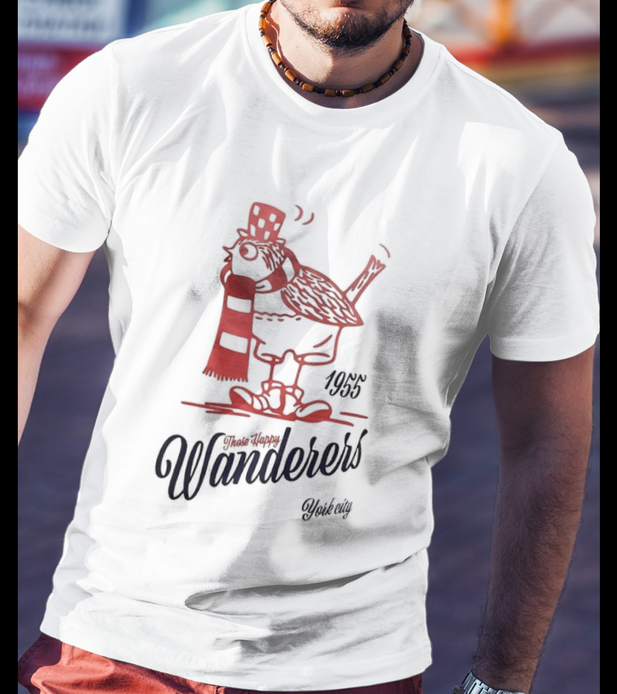 Those Happy Wanderers 1955 York City Cartoon Bird With Scarf T-Shirt