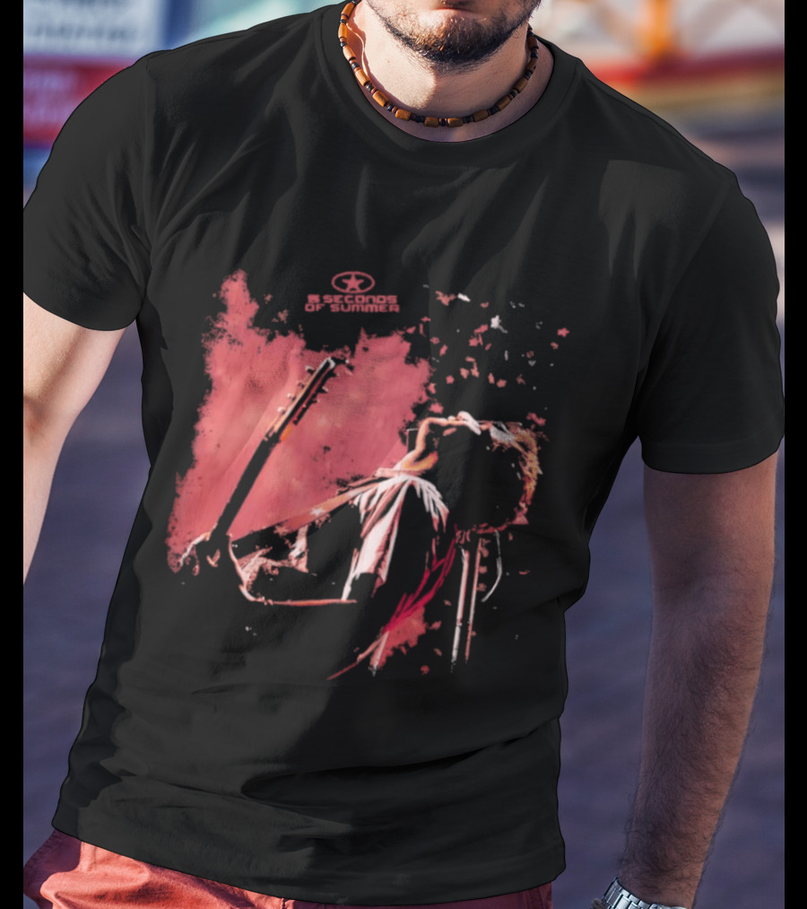 5 Seconds Of Summer Musician Guitarist Illustration Watercolor T-Shirt