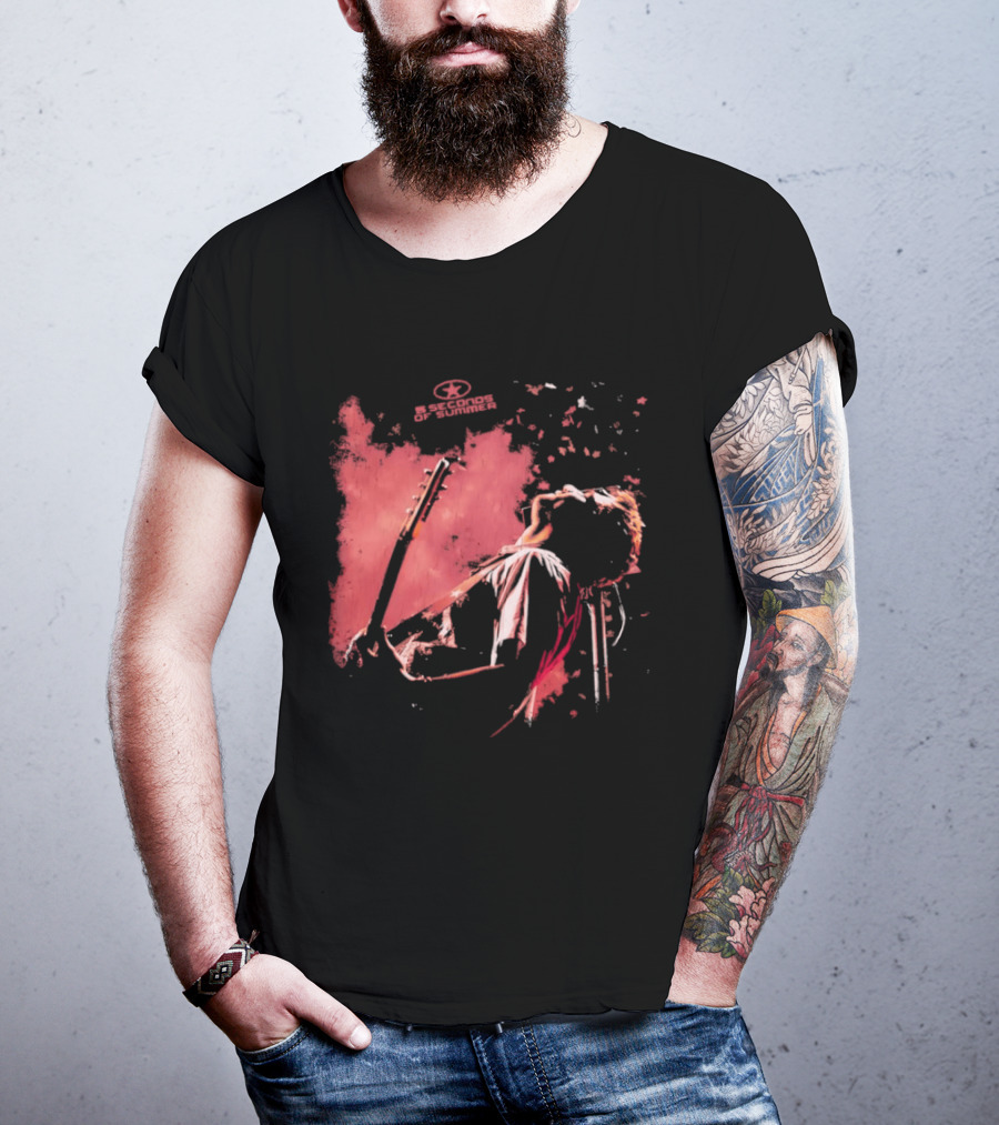 5 Seconds Of Summer Musician Guitarist Illustration Watercolor T-Shirt