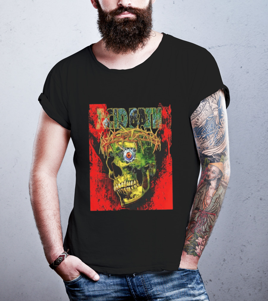 Acid Bath Skull Crown Of Thorns Red T-Shirt