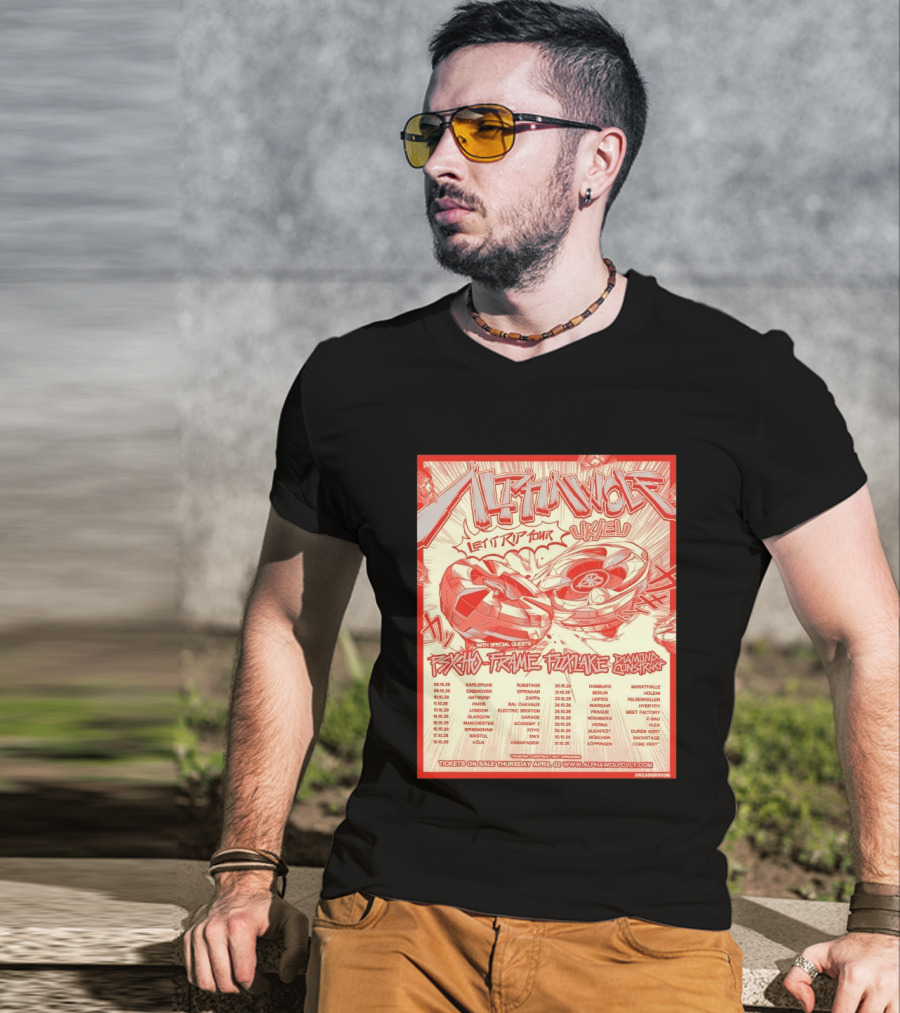 Alpha Wolf Let It Rip Tour Psycho Frame Pink Lake Diamond Construct UK EU 2026 T-Shirt