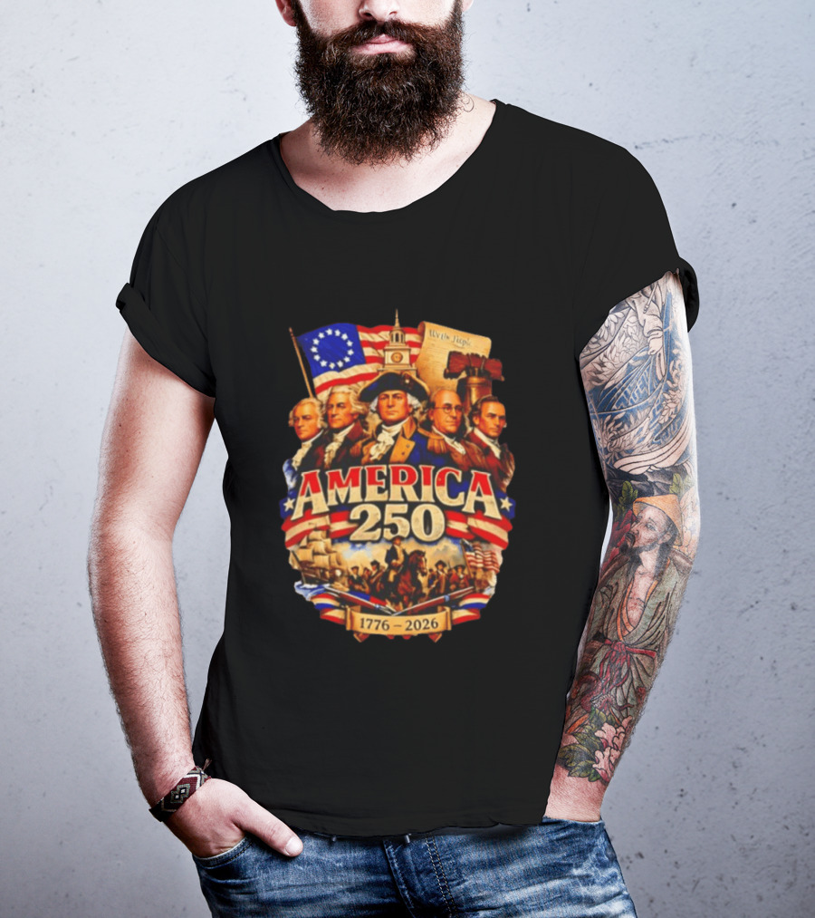 America 250th 1776 2026 Founding Fathers Celebration T-Shirt