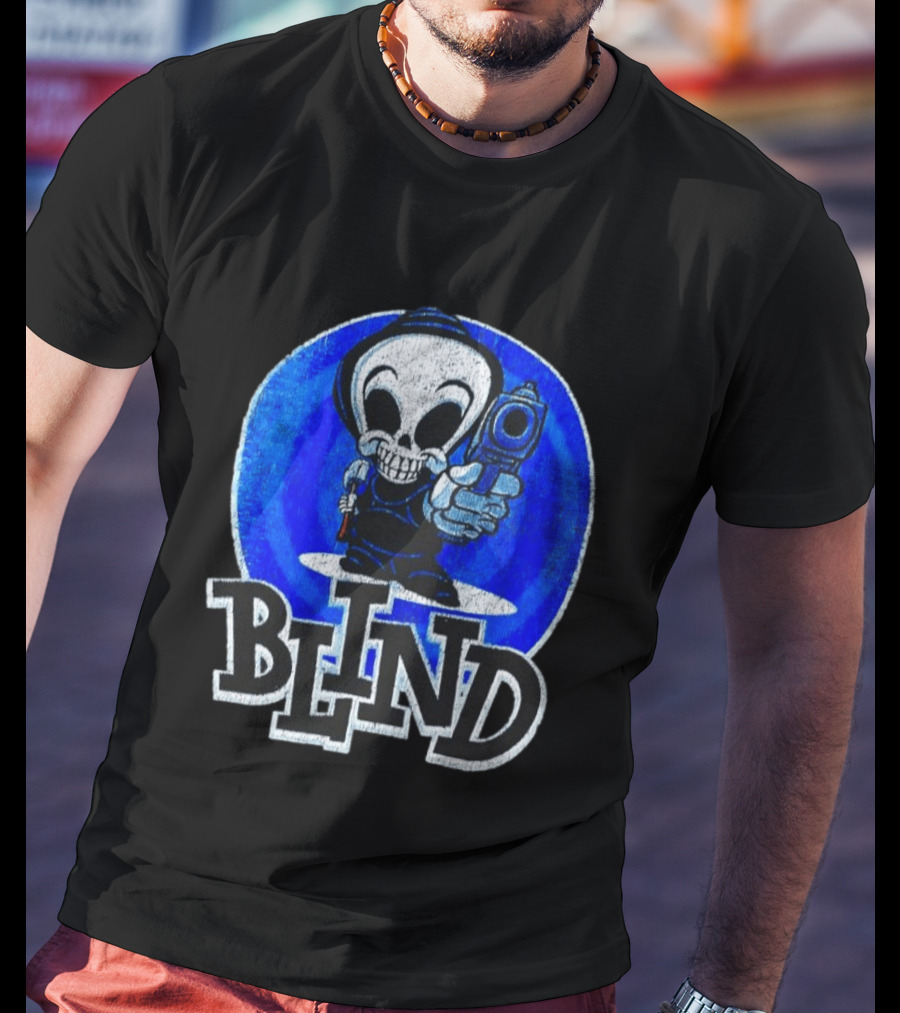 Blind Skateboards Grim Reaper Blue Circle 1990s T-Shirt