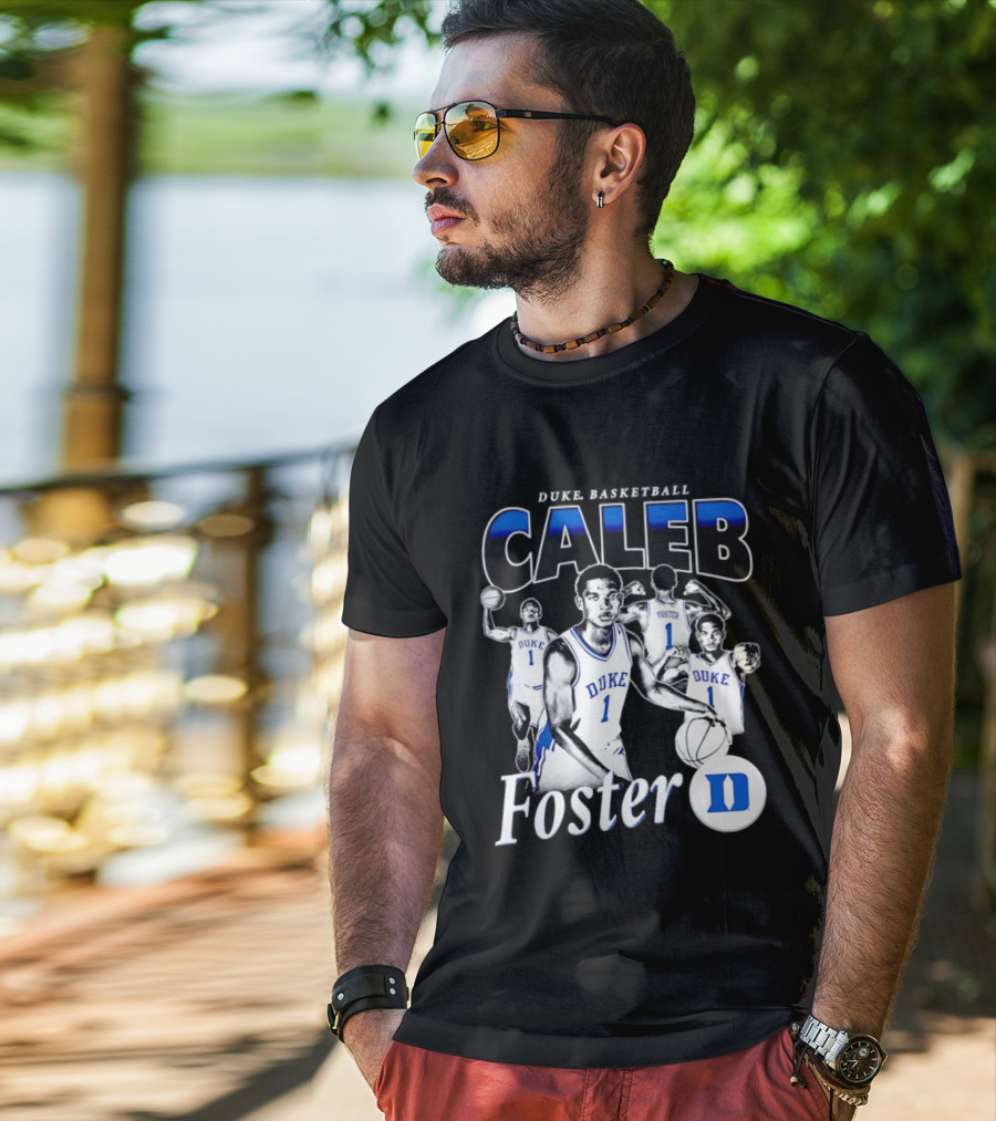 Duke Basketball Caleb Foster Blue Devils D T-Shirt