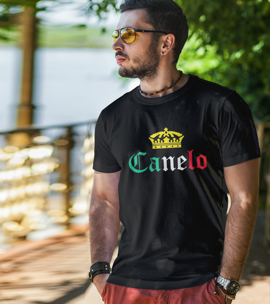 Canelo Crown Mexican Flag Colors Boxing Champion T-Shirt