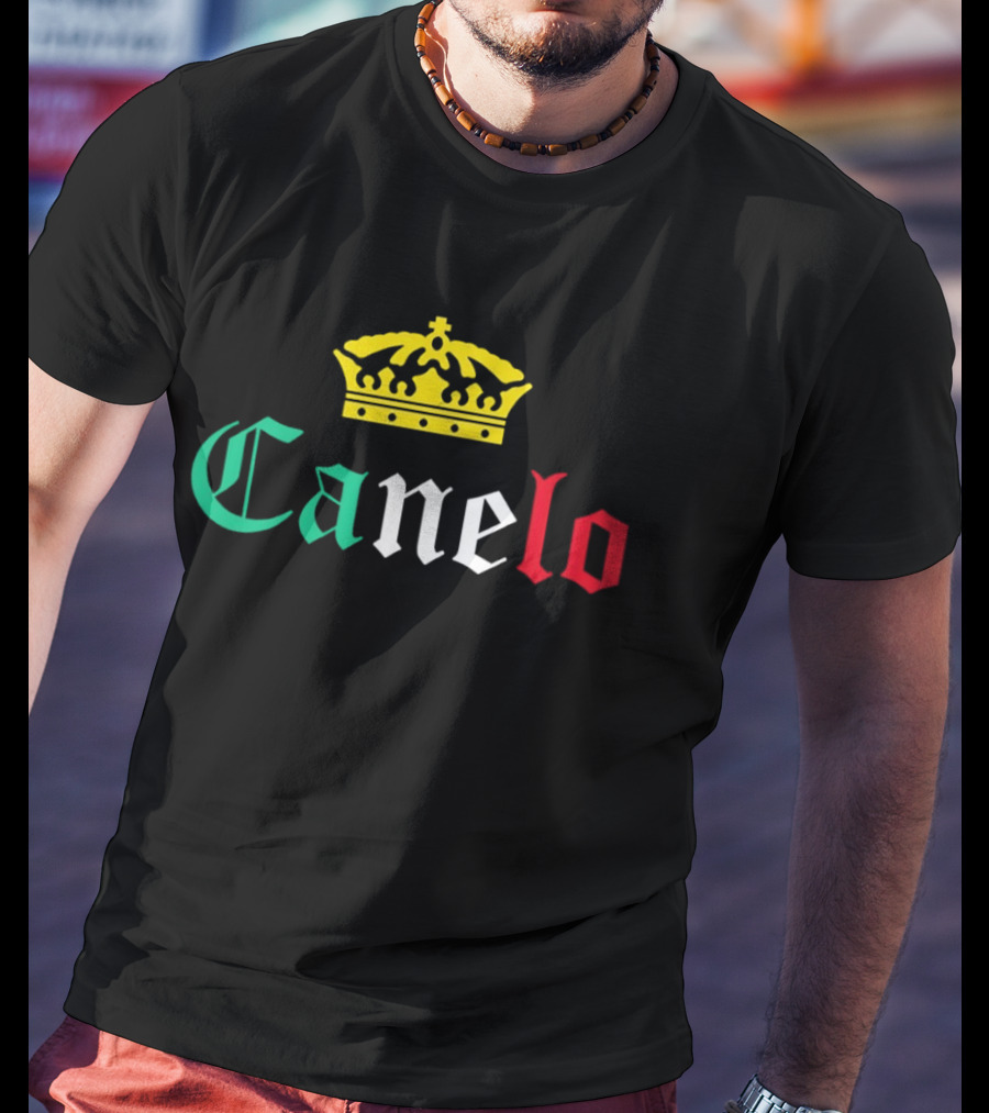 Canelo Crown Mexican Flag Colors Boxing Champion T-Shirt