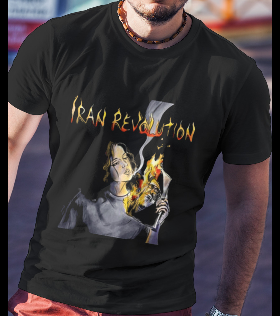 Iran Revolution Smoking Persian Girl Flaming Artistry T-Shirt