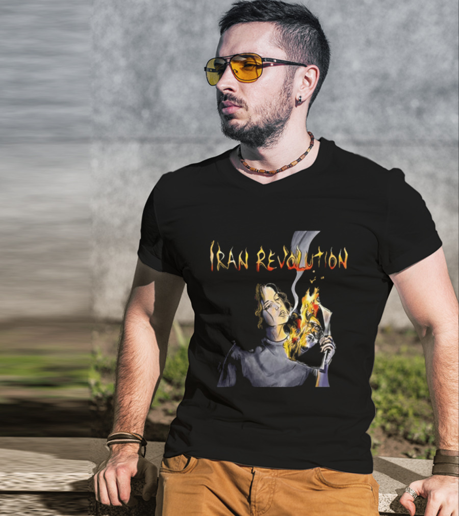 Iran Revolution Smoking Persian Girl Flaming Artistry T-Shirt