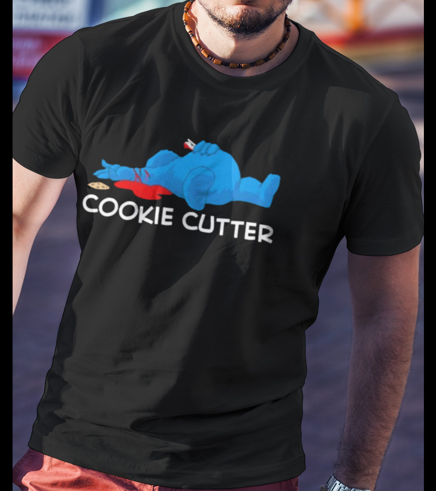 COOKIE CUTTER Blue Monster Humor Cartoon T-Shirt