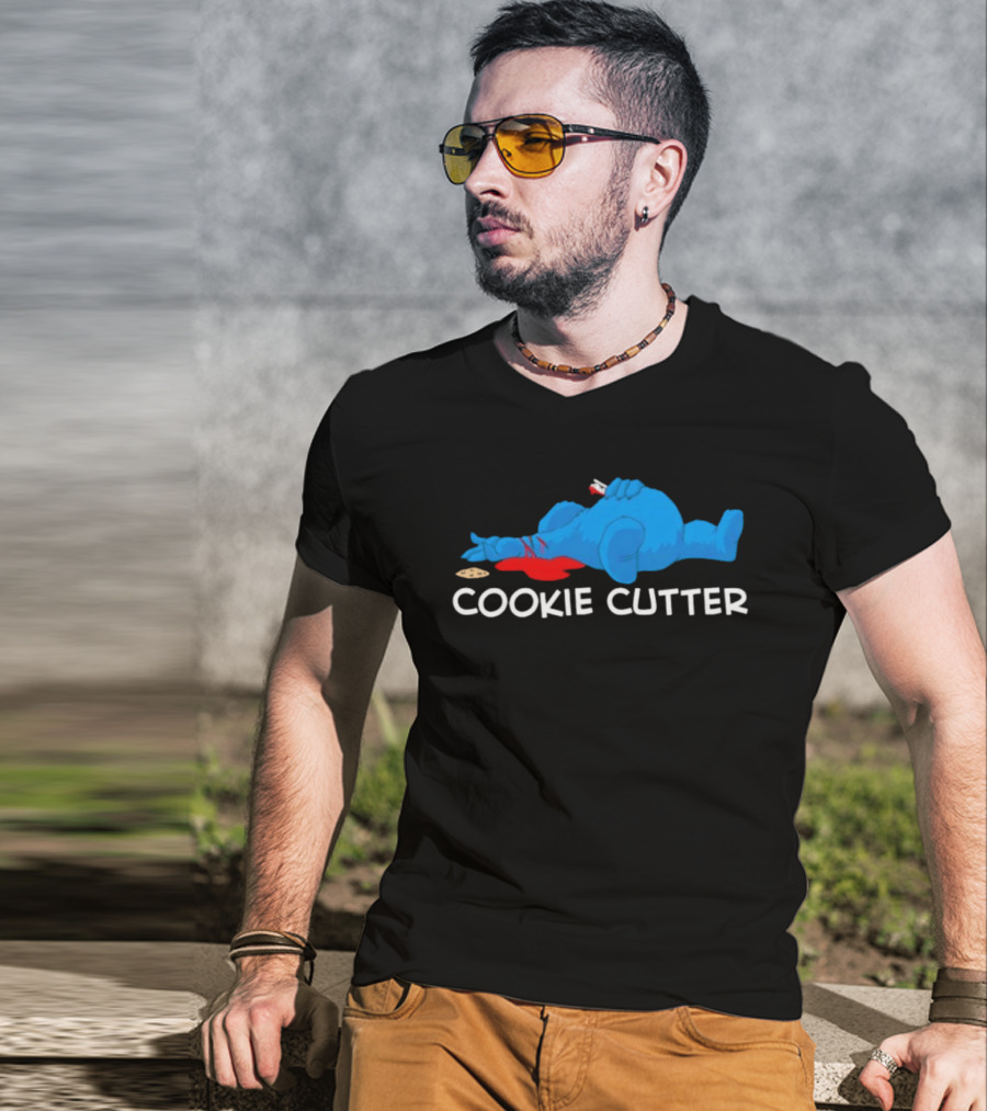COOKIE CUTTER Blue Monster Humor Cartoon T-Shirt