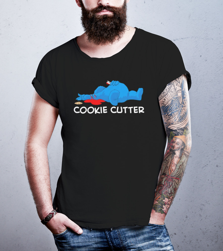 COOKIE CUTTER Blue Monster Humor Cartoon T-Shirt