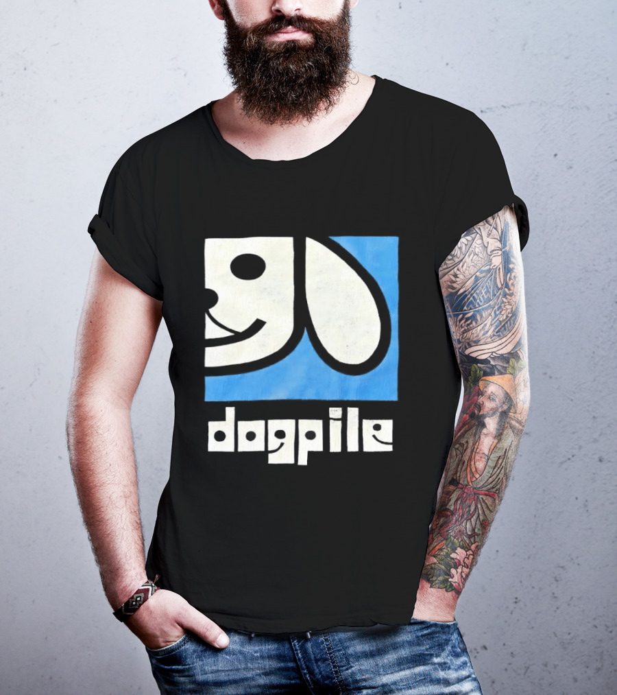 90s Dogpile Logo With Smiling Dog Face T-Shirt