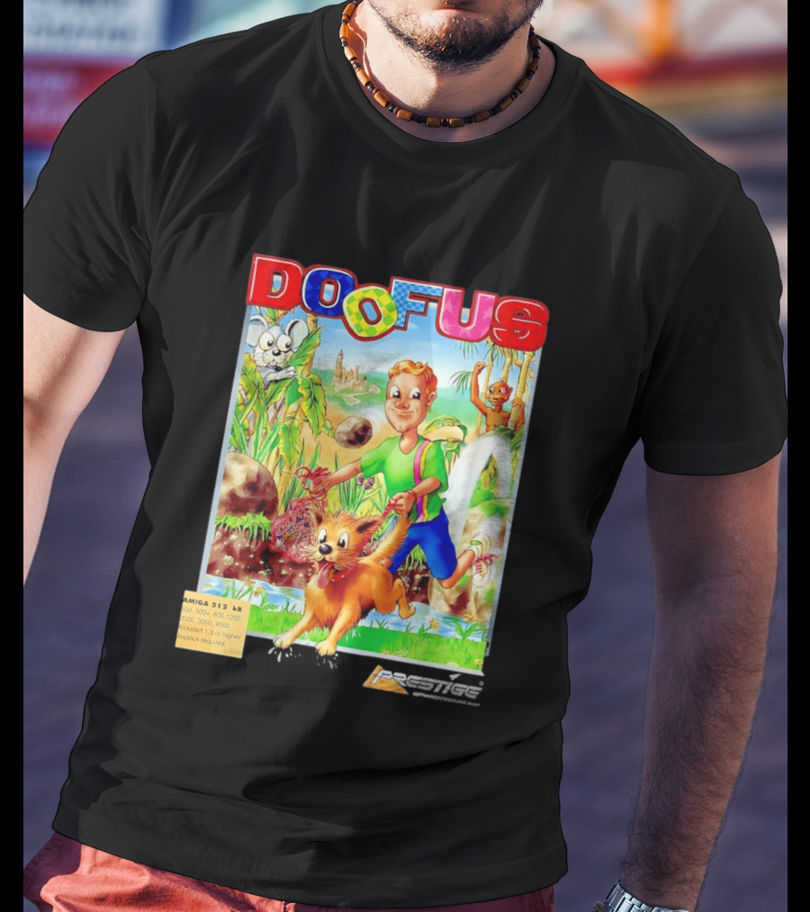 DOOFUS Amiga 512 KB Joystick Required Platformer Game T-Shirt