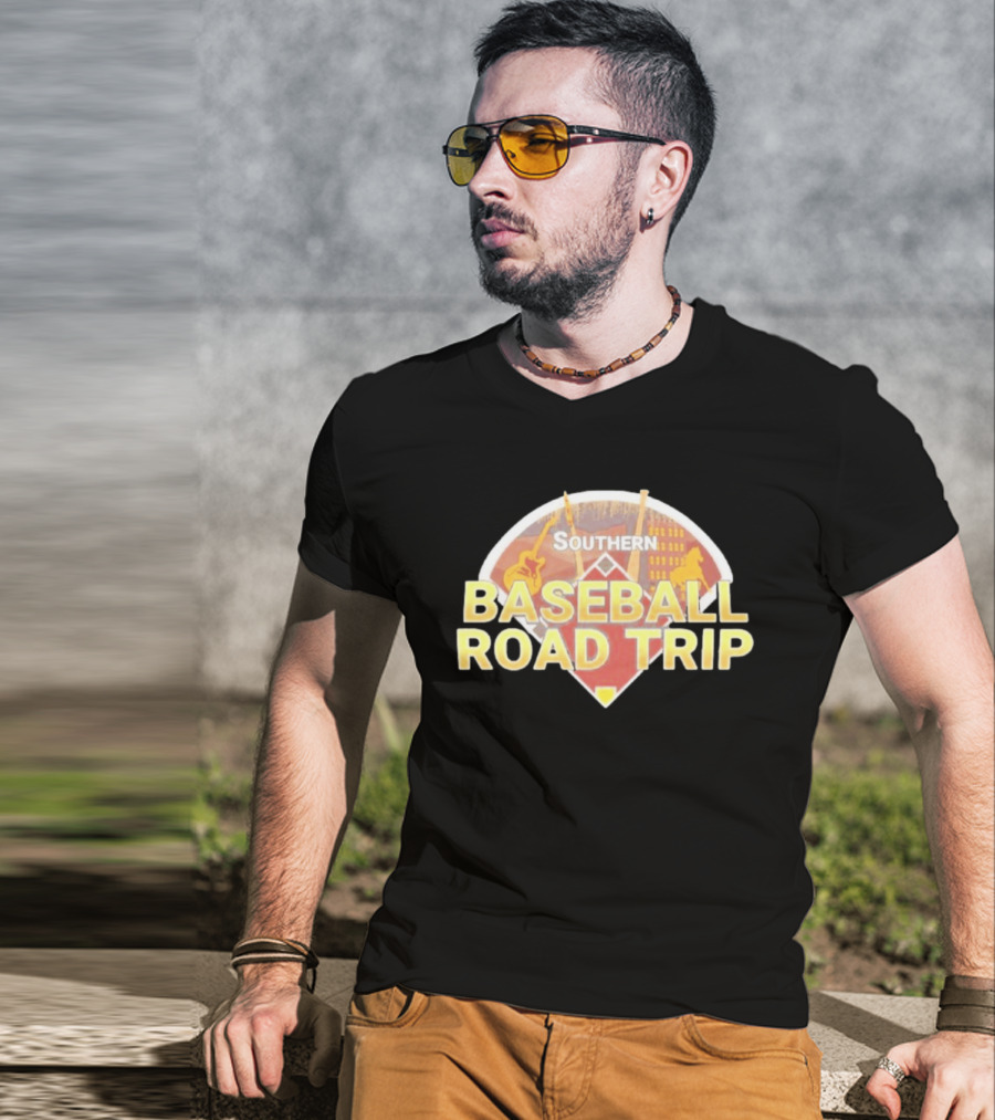 Southern Baseball Road Trip Music Adventure Stadium Scene T-Shirt