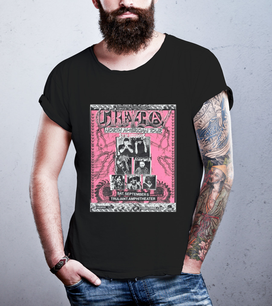 Greytay North American Tour Greyday Records Presents Suicideboys Charlotte NC September 5 Truliant Amphitheater T-Shirt