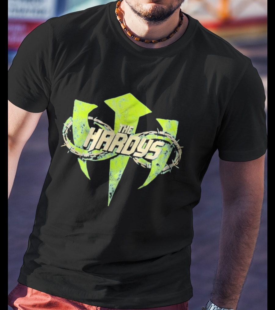 TNA Wrestling The Hardys Distressed Infinity Logo Barbed Wire T-Shirt
