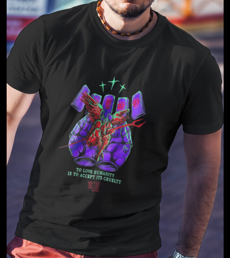 To Love Humanity Accept Its Cruelty Angel Devil Wings T-Shirt