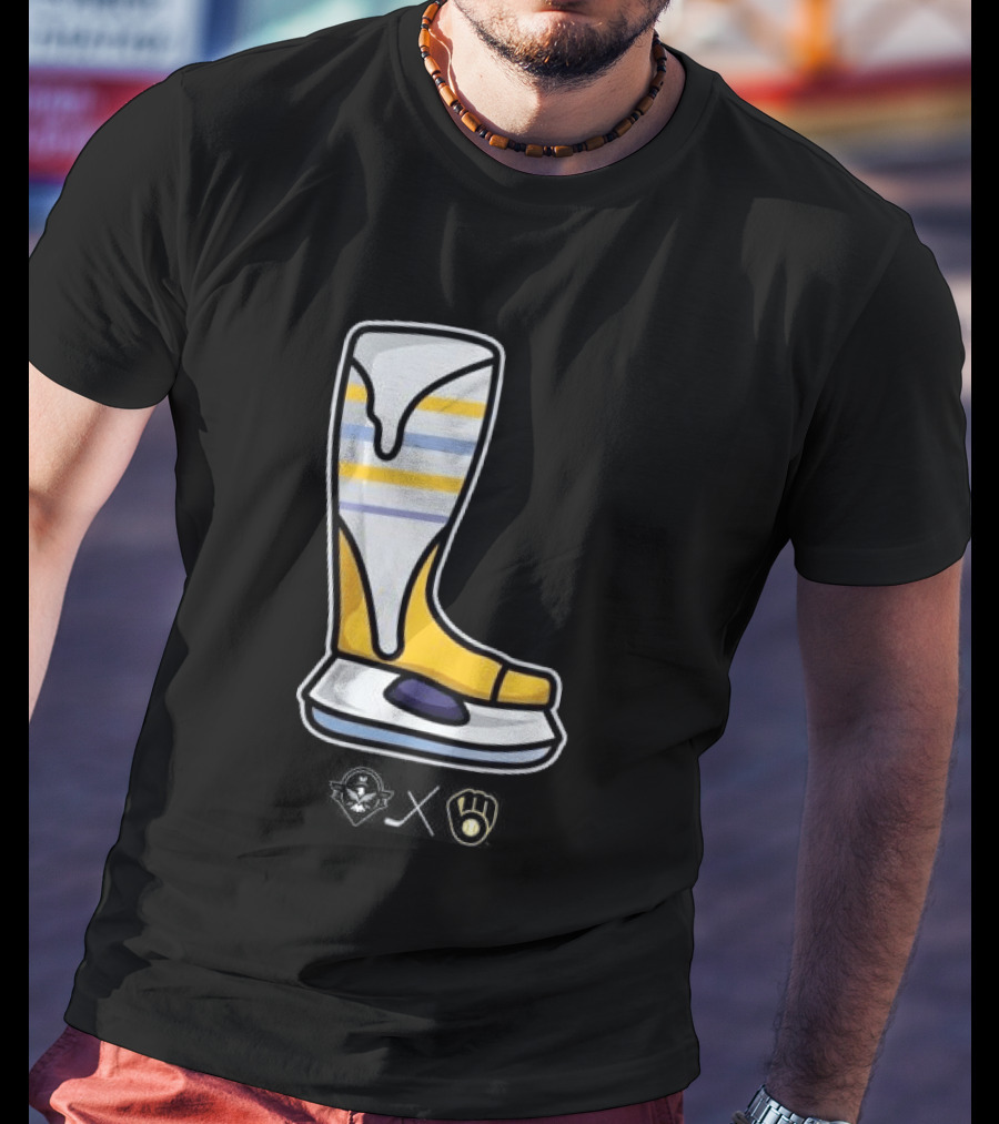 Milwaukee Brewers X Admirals Special Skate Boot Icon With Brewers T-Shirt