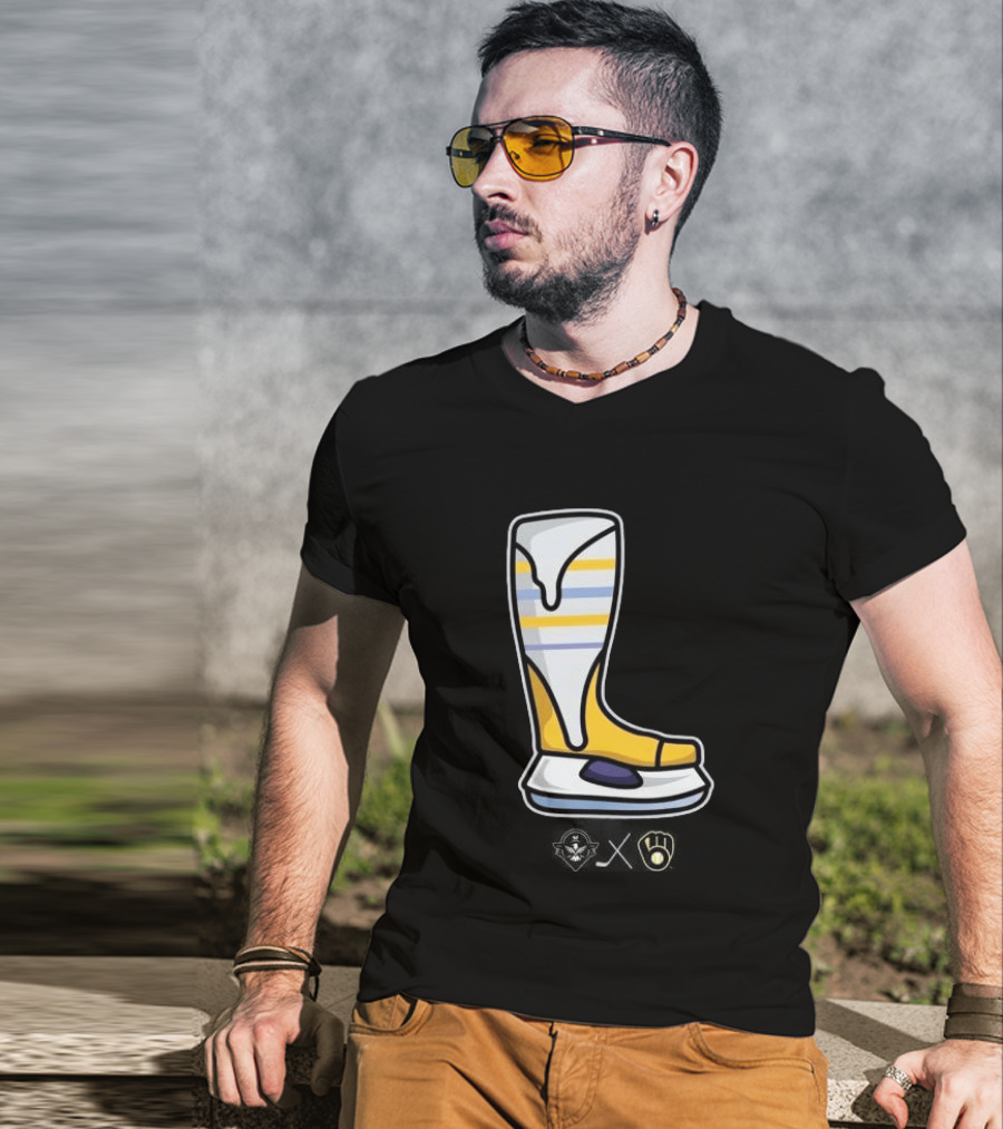 Milwaukee Brewers X Admirals Special Skate Boot Icon With Brewers T-Shirt